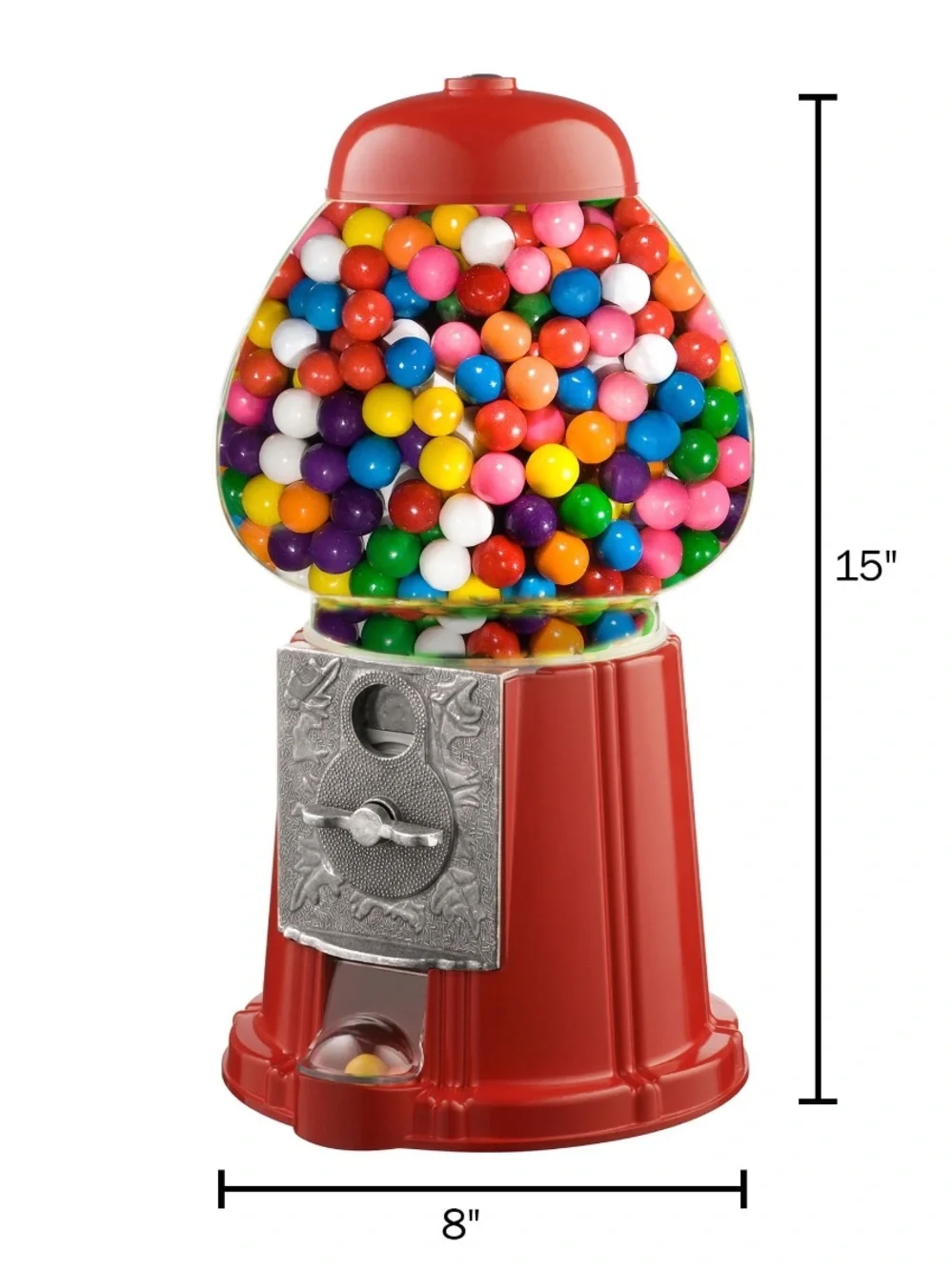 Tai Red Candy/Gumball Dispenser with Clear Globe